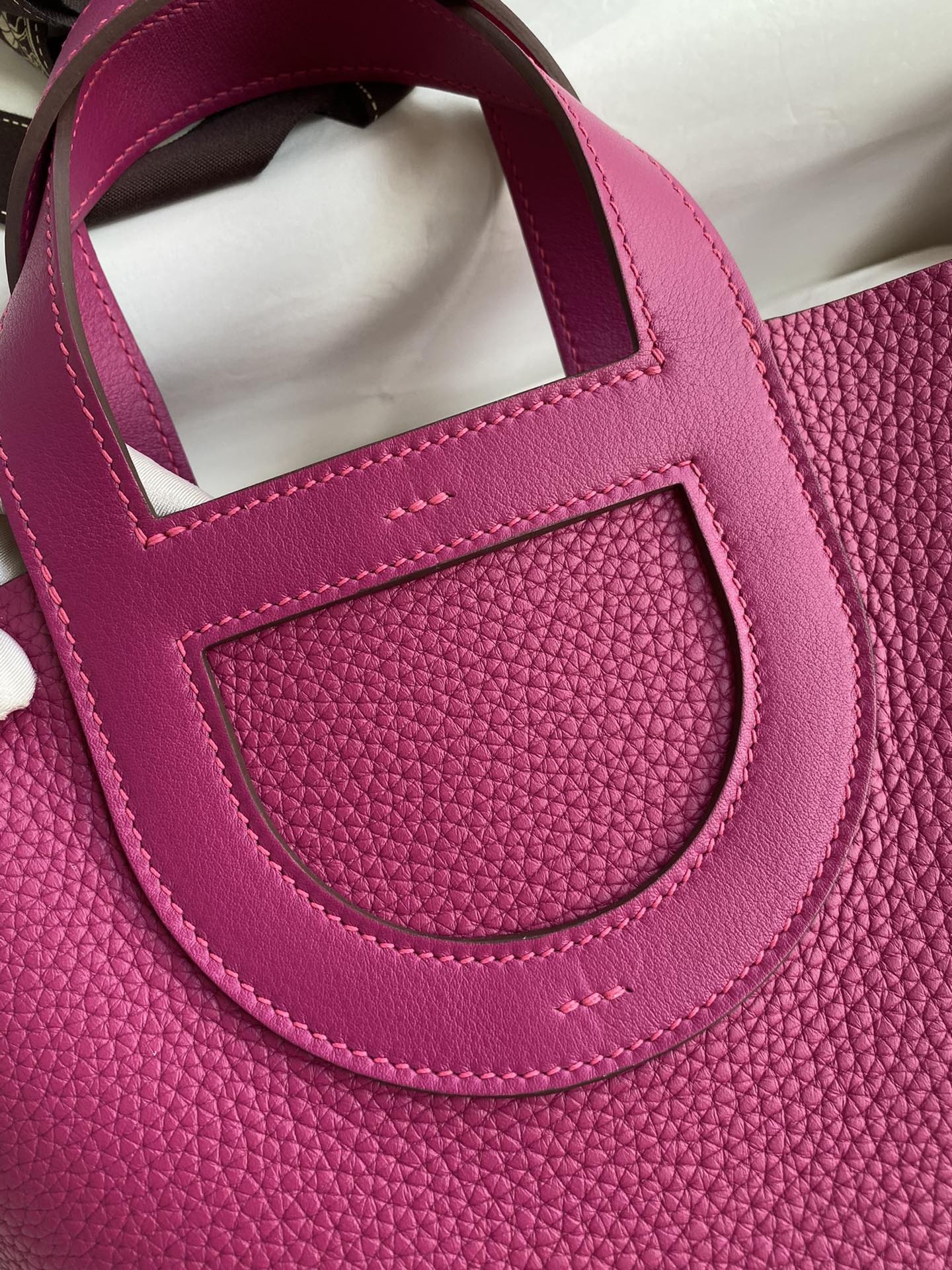 Hermes In The Loop 18 Bag In Rose Purple Clemence Leather